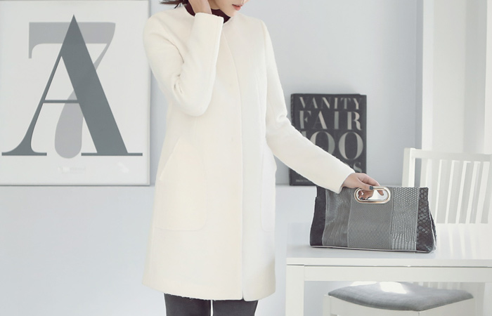 Round section wool coat keulul