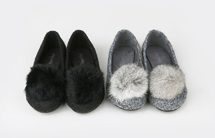 Mink Fur Flat shoes drop