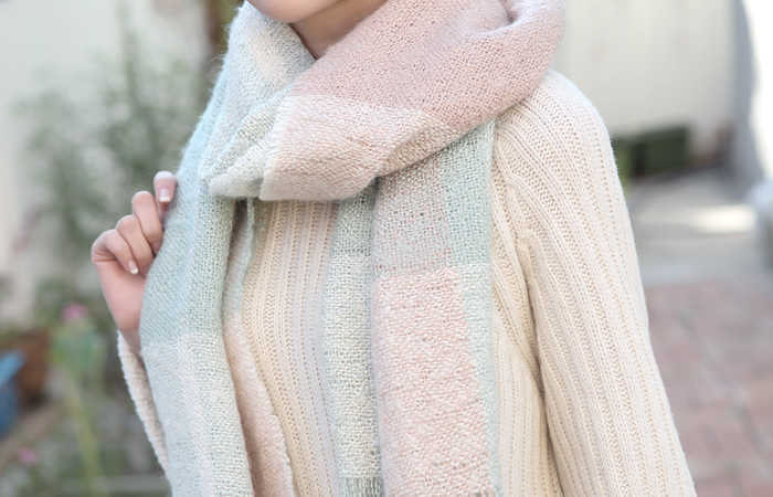 pastel Check shawl