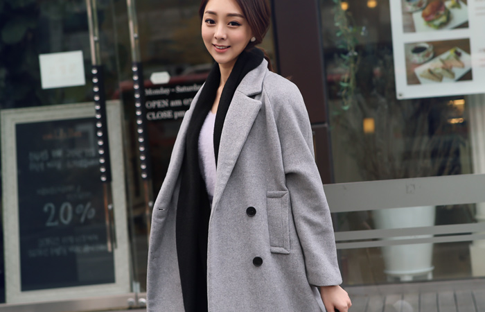 Overfit double pocket wool coat