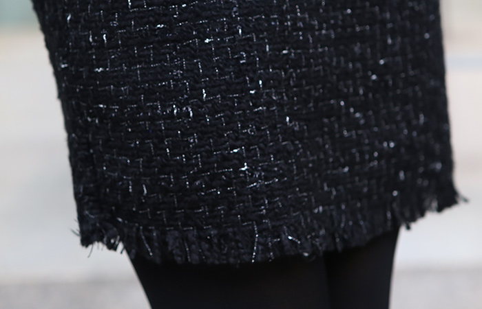 Silver Glitter Tweed Skirt