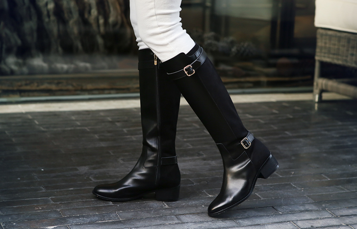 Cowhide buckle two tone Boots