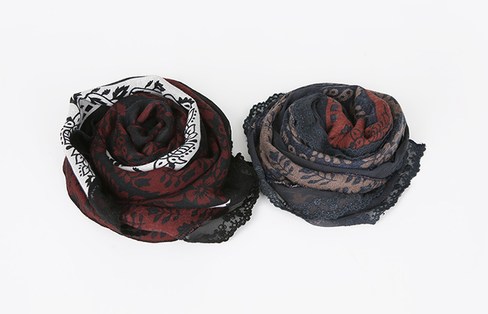 color combination lace scarf