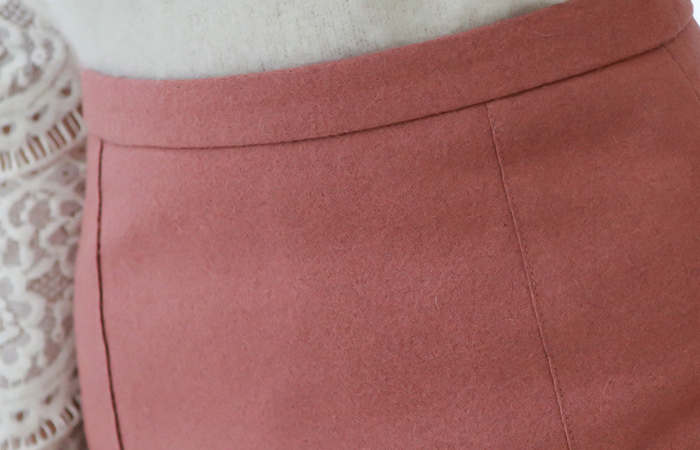 simple incision Wool Hline Skirt