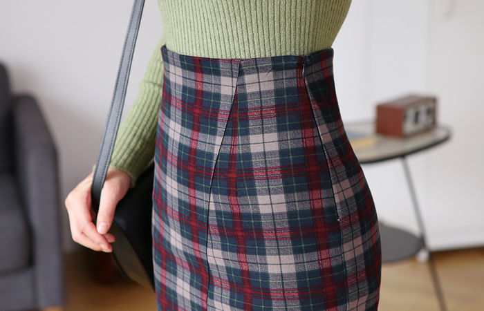 Apteuim Check Cotton span Skirt