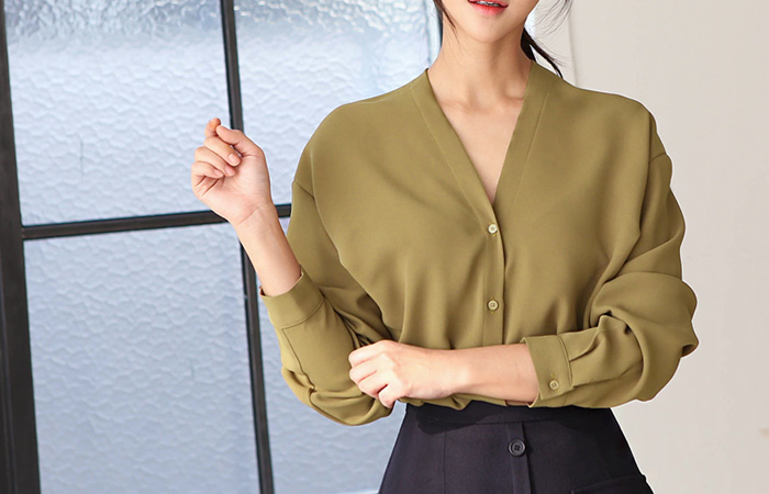 Modern V-neck Loose Blouse