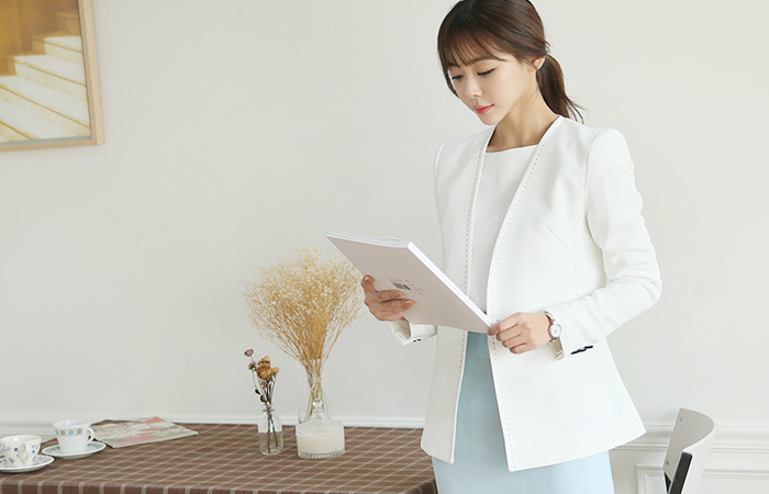 Modern No collar stitch Jacket