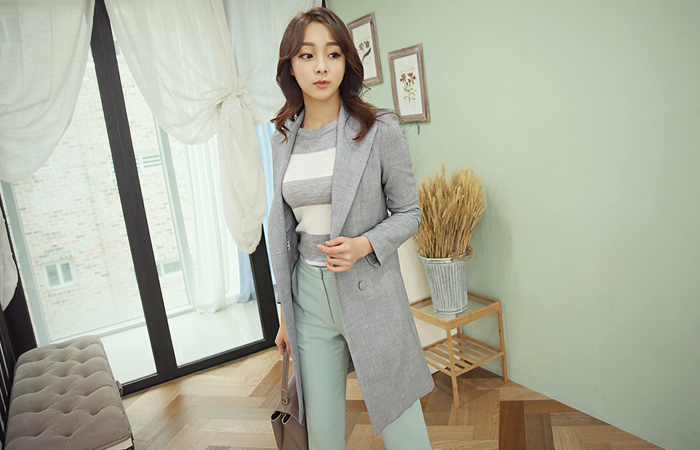 Long Slim Double-button jacket