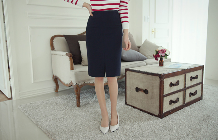 simple apteuim high waist Skirt