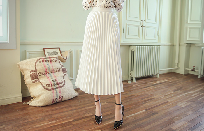 Leather Accordion Rong skirt