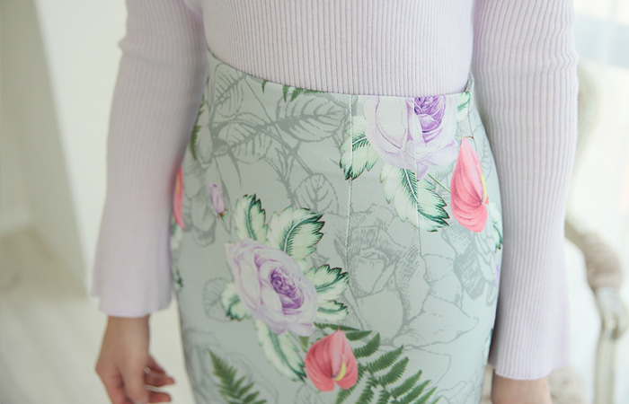Rose Garden High Midi Skirt