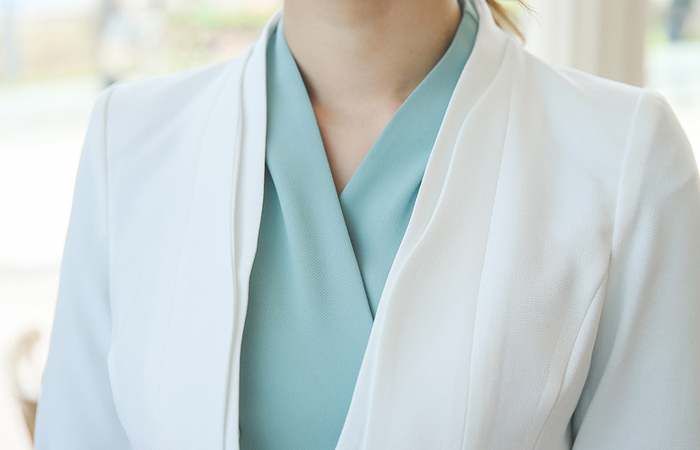 No collar Jacket Double Wave