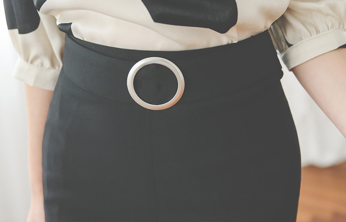 Silver Ring Belt Skirt apteuim