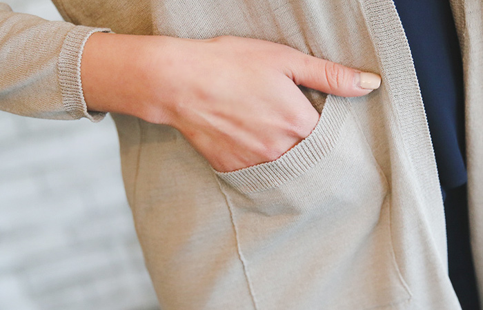 Long cardigan simple Natural yeopteuim