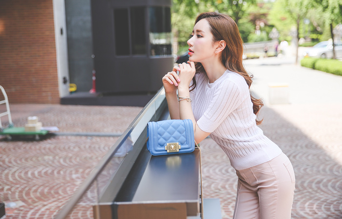 Cooling See-through look Round Knit