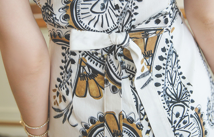 oriental Linen Flare One Piece