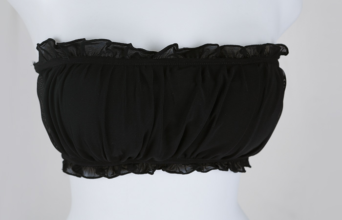 Banding Black Ruched Bra Top