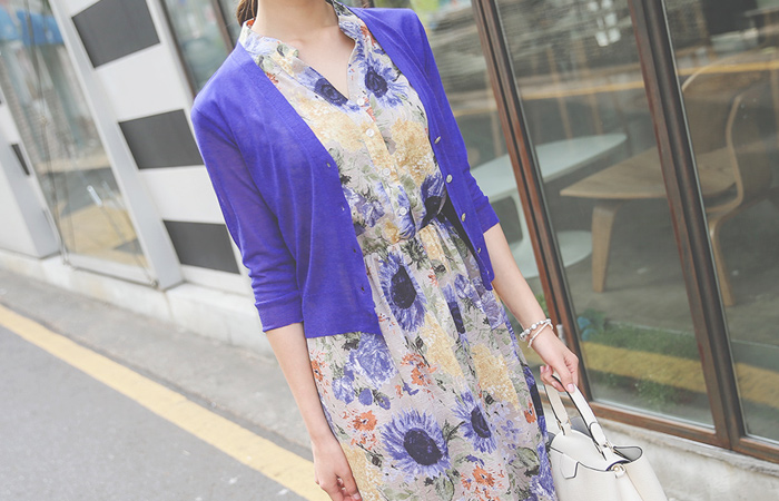 Summer Color Basic Cardigan