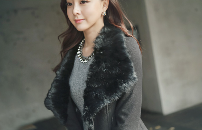 Real Rabbit Fur Jacket Wool Riders