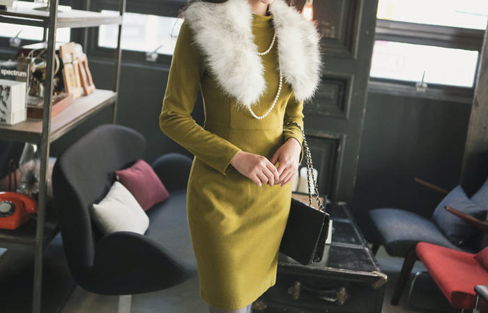 Wool Slim H-line dress