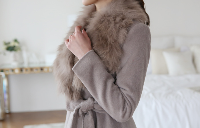 Flare Coat real fox fur
