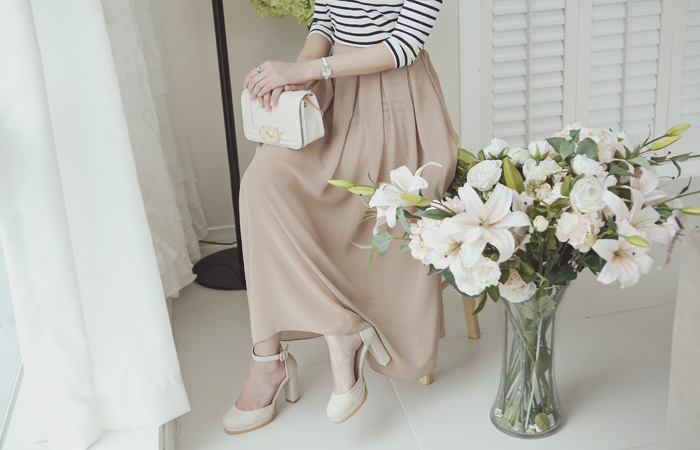 Soft Pleats Chiffon Rong skirt
