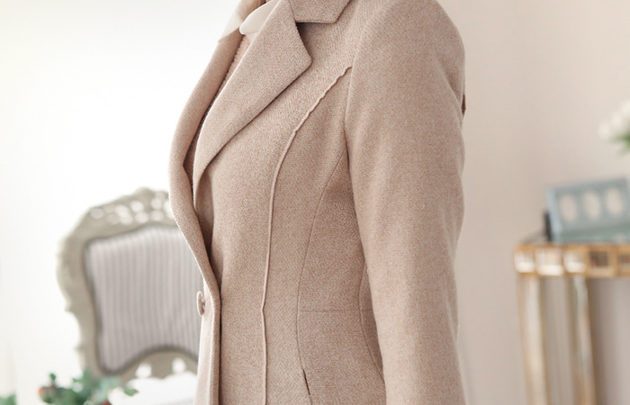 Soft Tweed Flare Coat