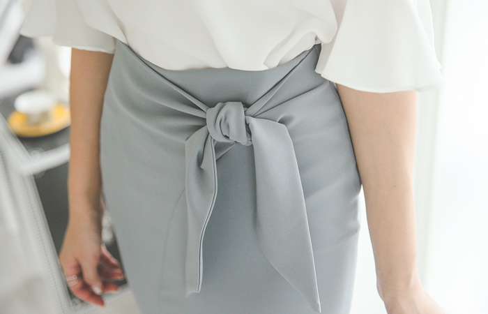 feminine ribbon bundle teuim Skirt