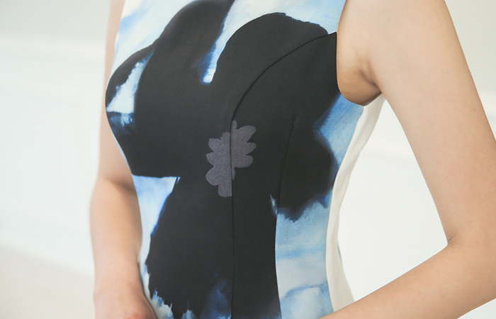 Artistic Flower Slim Dress