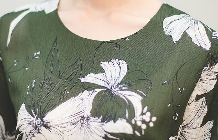 Big Bell Flower Sleeve Dress