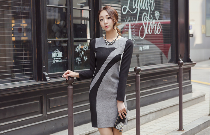 pearl Diagonal color combination Dress