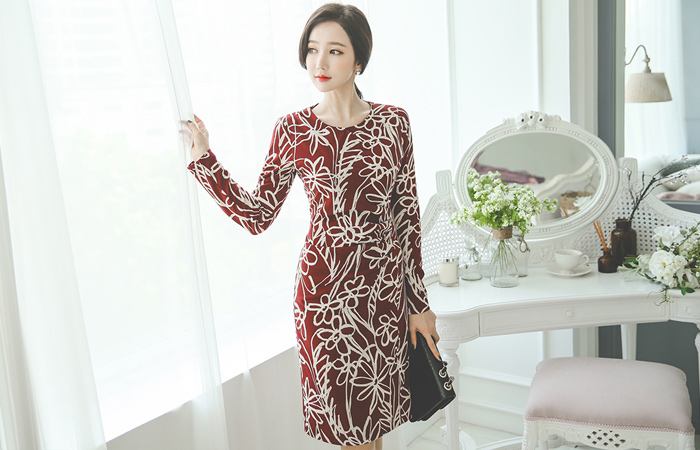 Drawing Flower Span Dress