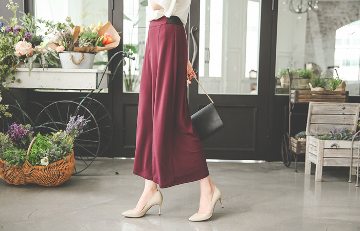 Silky Jersey Flare Wide Pants