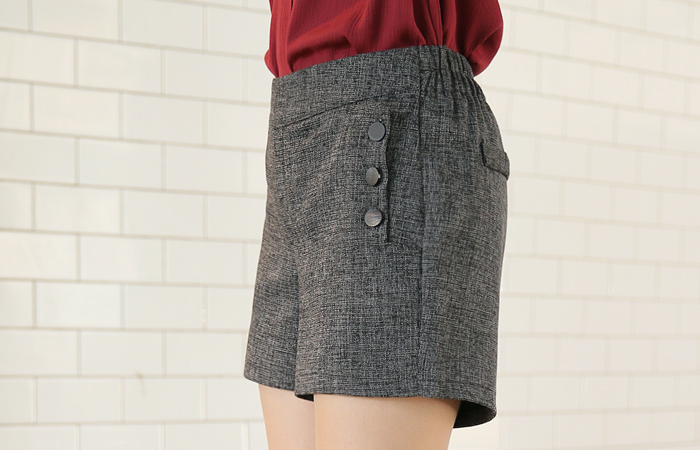 Club side buttons Check Shorts