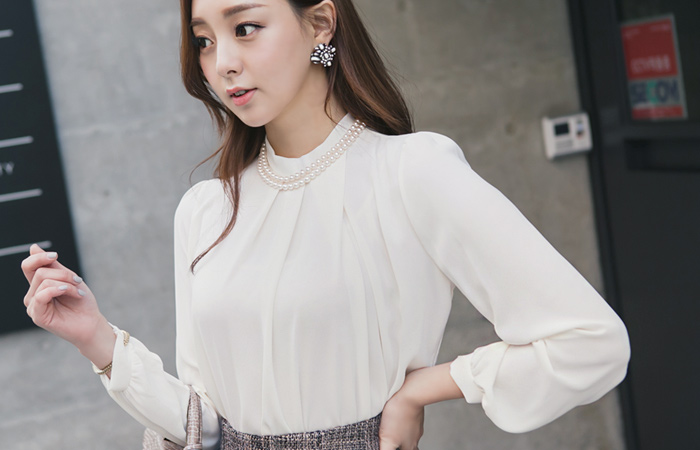 Ruched Chiffon Blouse