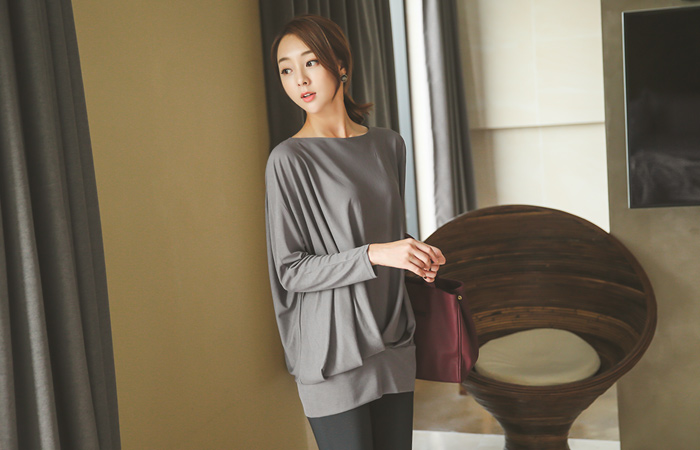 Drape Blouse Top Long volume