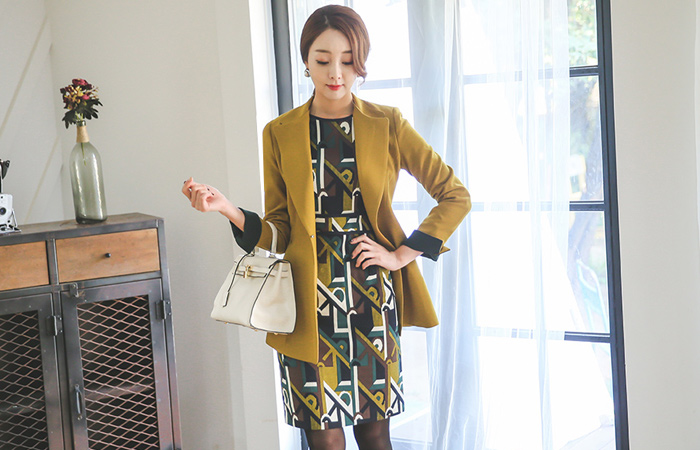 Eoteom color dual collar jacket half