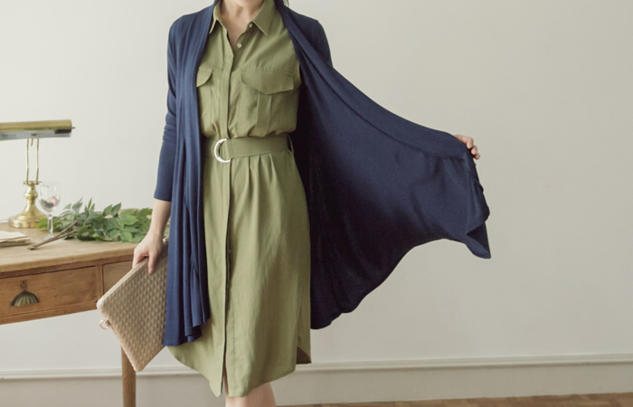 Shawl Span Long Cardigan