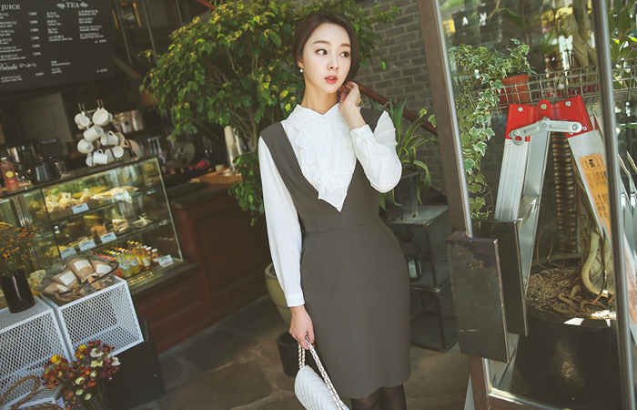Elegance Plunging Suspender Dress (fall)