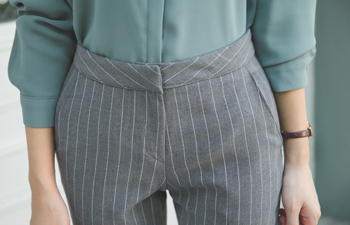 Pinstripe Straight Slacks (SuitSET)
