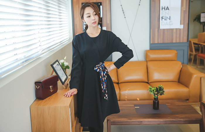 Scarf Ribbon Belt Dress (winter)