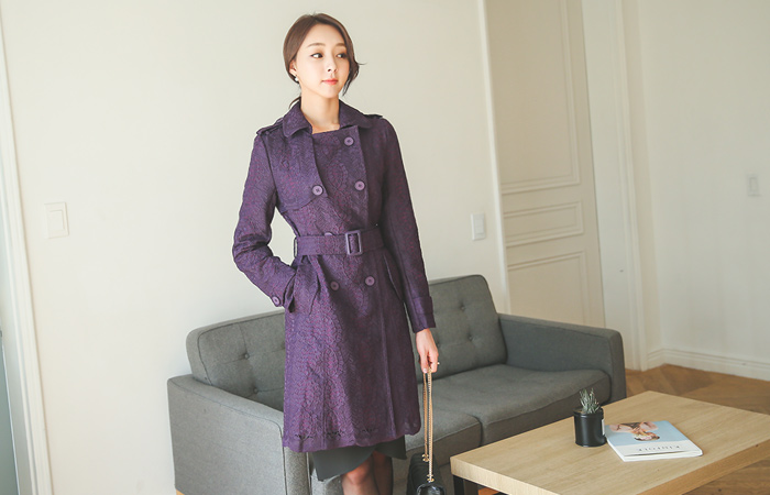 Baron embroidery Race Trench Coat