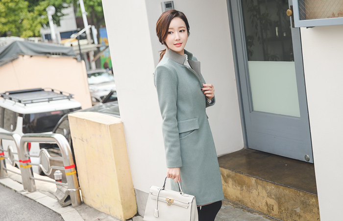 pastel China Wool wool coat