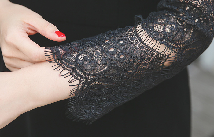 See-through look Race Velvet Dress