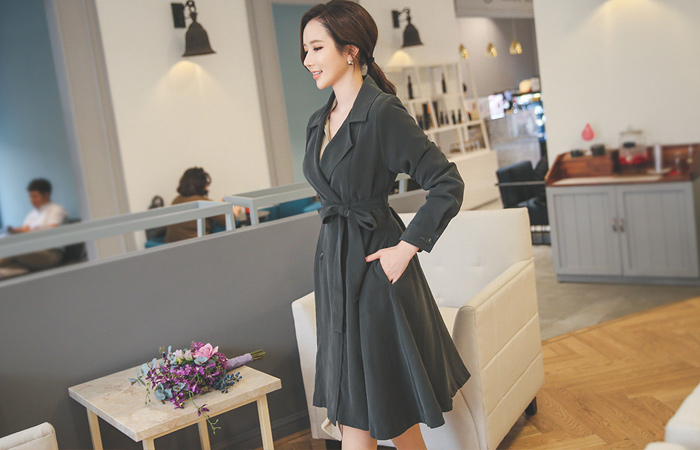 feminine Flare Trench Coat