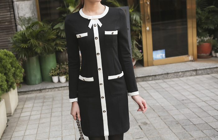 bowknot pockets Classic Dress