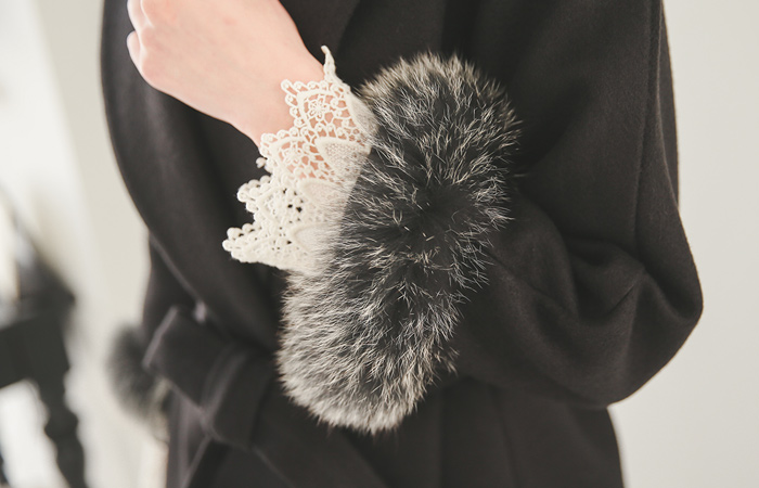 Julia Raccoon Fur Shawl Coat