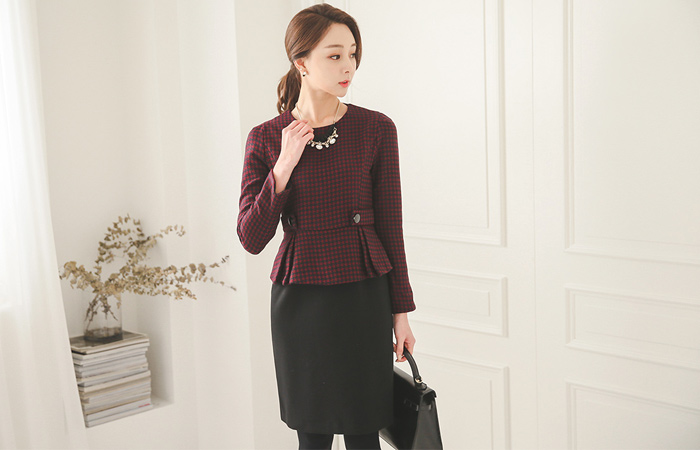 Check hound page bijyo Plum Dress