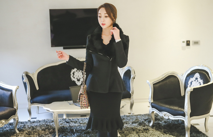 Rex Fur Fe plum wool jacket Rider