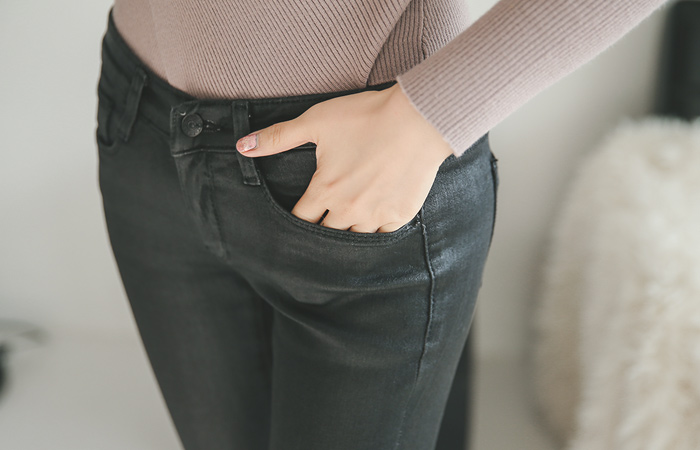 napping Shinee coating Black jeans